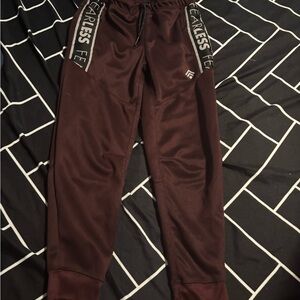 Maroon Joggers with Fearless Print boys 7/8